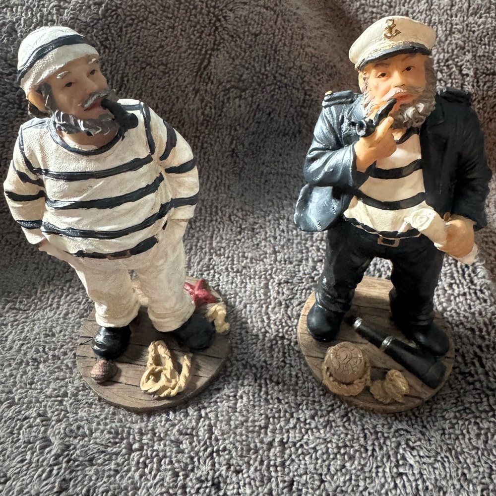 MayRich Co Miniature Nautical Sailors Set with Pipes 5” Handcrafted Collectible